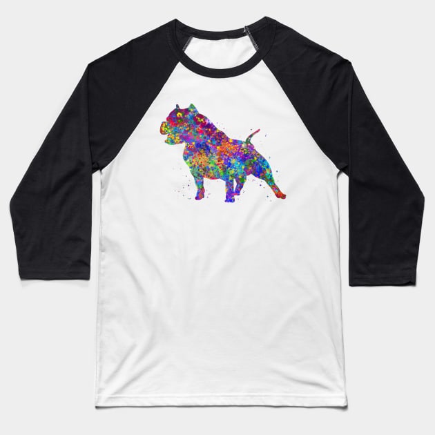 Pitbull Dog Baseball T-Shirt by Yahya Art